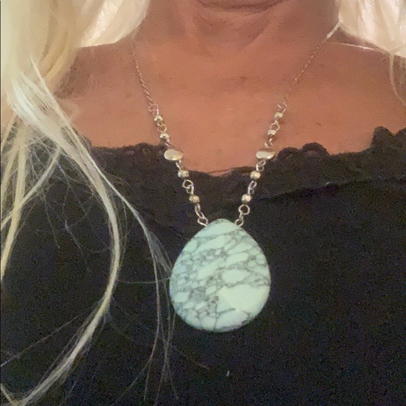 Mint Colored Jade Marble Stone 18”-22” Necklace - Picture 1 of 5